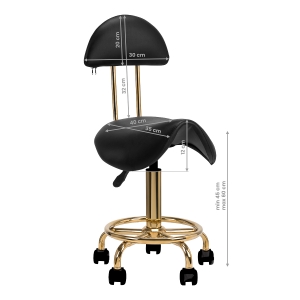 Cosmetic stool 6001-G gold black (154522)