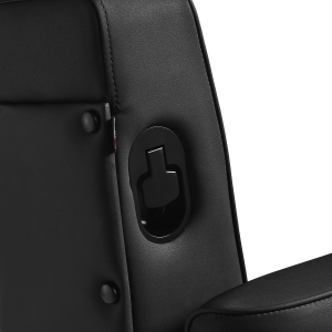 Gabbiano Levi barber chair with black frame black without stitching at the back (154190)