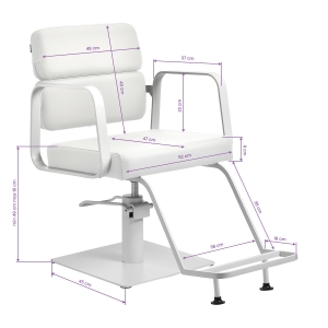 Gabbiano hairdressing chair Porto white white (154143)