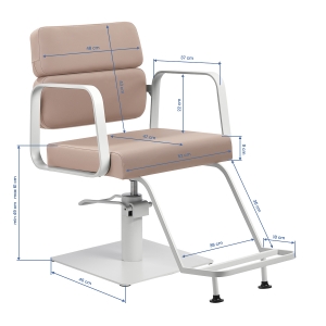 Gabbiano hairdressing chair Porto white beige (154144)