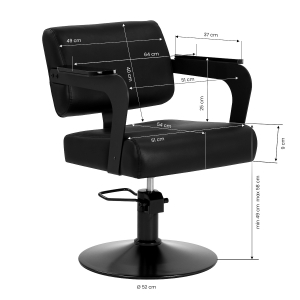 Hair System Jet noir hairdressing chair black (154319)