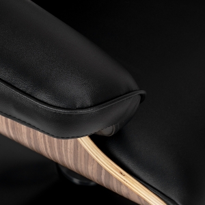 Hairdressing chair Gabbiano Florencja in black and walnut with a black base (155651)