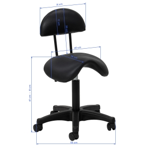 Cosmetic stool 6001 black with a black base (155811)