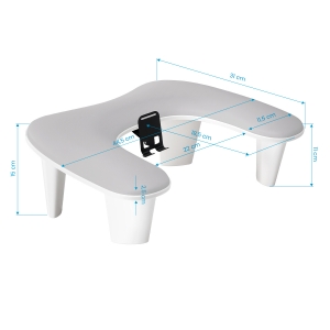 MOMO Croissant manicure rest with mobile phone holder grey (155805)