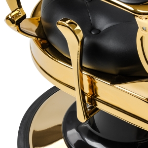 Barber chair Gabbiano Niccolo black with gold base (155917)