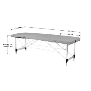 BALANCE aluminium folding massage table 3 segment grey (155276)