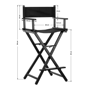 Black aluminum make-up chair (133430)