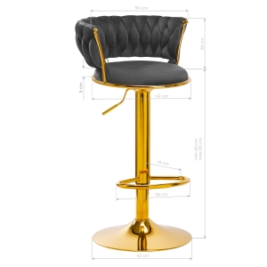 4Rico Bar Hocker QS-B313a gray velvet (147825)