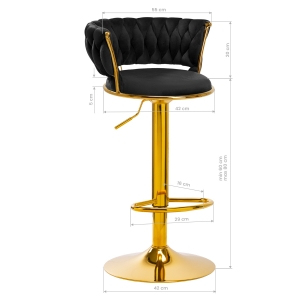 4Rico Bar Hocker QS-B313a black velvet (147826)