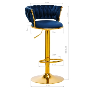 4Rico Bar Hocker QS-B313a navy velvet (147827)