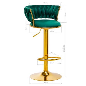 4Rico Bar Hocker QS-B313a green velvet (147828)