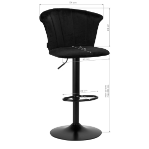 4Rico Bar Hocker QS-B801 black velvet (147829)