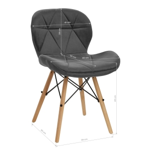 4Rico Cosmetic chair QS-186 gray velvet (147835)