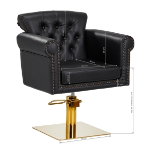 Gabbiano Berlin hairdressing chair, black and gold (148100)