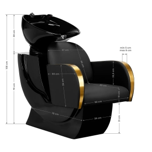 Gabbiano hairdressing wash unit Malaga gold and black (148079)