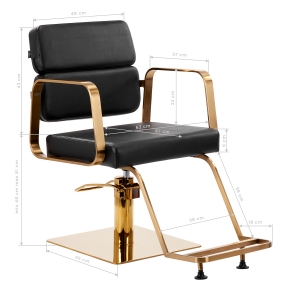 Gabbiano Porto-GM hairdressing chair black (148037)
