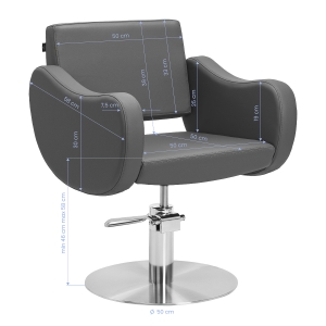 Gabbiano hairdressing chair Sewilla Gray INOX base (154167)