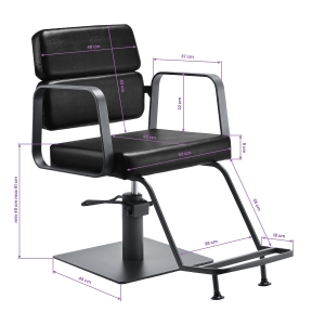 Gabbiano hairdressing chair Porto gray black (154139)