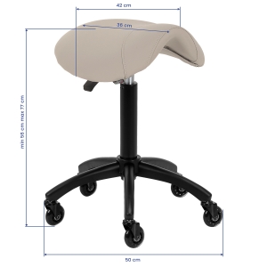 Gabbiano hairdressing stool D032 grey-beige (154217)