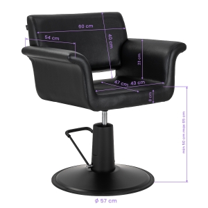 Gabbiano Lucca hairdressing chair black (154152)