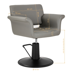 Gabbiano Lucca hairdressing chair grey (154153)