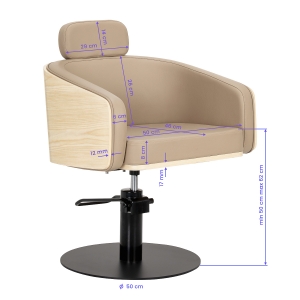 Gabbiano Wratislavia hairdressing chair beige black base  (154164)