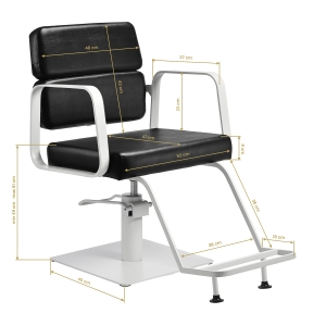 Gabbiano hairdressing chair Porto white black (154141)