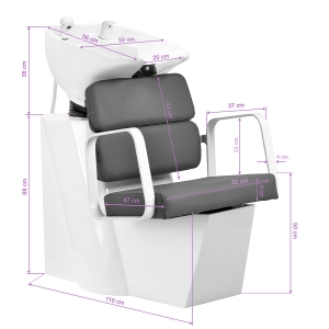 Gabbiano Porto hair wash unit white grey  (154149)