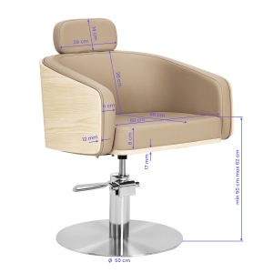 Gabbiano Wratislavia hairdressing chair beige chrome base (155758)