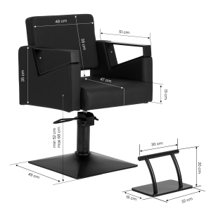 Hairdressing chair Hair System Duplex noir black (154333)