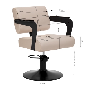 Hair System Jet latte hairdressing chair beige (154318)