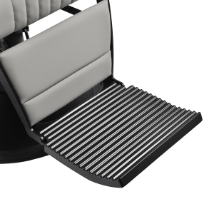 Gabbiano Levi barber chair with black frame gray with stitching at the back (155574)