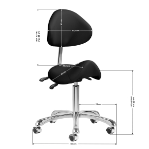 Cosmetic stool Giovanni 1004 black with silver base (141630)