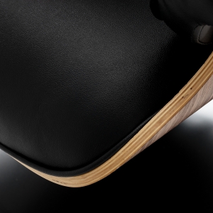 Hairdressing chair Gabbiano Florencja in black and walnut with a black base (155651)