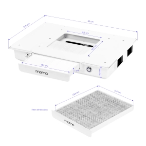 ACTIVESHOP Momo professional J-02 built-in cassette dust absorber white