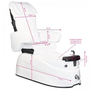 Spa pedicure chair as-122 white with massage function