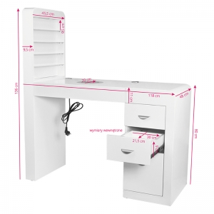 Cosmetic desk 310 white right (129349)