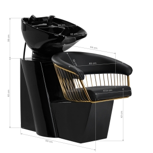 Gabbiano hairdressing wash unit Lille-M gold black (147323)