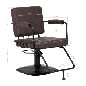 Gabbiano hairdressing chair Katania Loft Old Leather dark brown (147875)