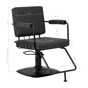 Gabbiano Katania Loft Old Leather hairdressing chair black (147876)