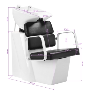 Gabbiano Porto hair wash unit white black (154148)