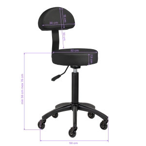 Gabbiano hairdressing stool D026 black (154212)