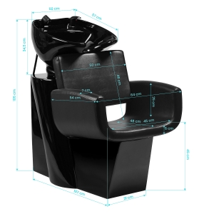 Gabbiano hairdressing wash unit Mataro black (154161)