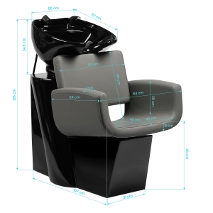 Gabbiano hairdressing wash unit Mataro Grey (154162)