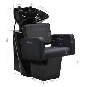 Gabbiano hairdressing wash unit Bilbao Black (154208)