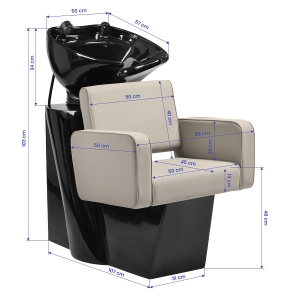 Gabbiano hair wash unit Bilbao Grey-Beige (154210)