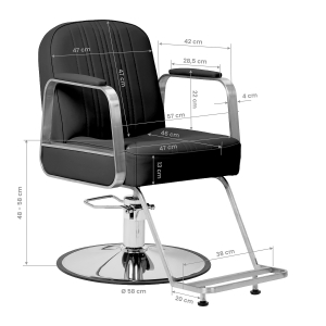 Hairdressing chair Gabbiano Acri black  (155720)