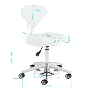 Cosmetic stool Azzurro 156-F bump-up snow-white (155913)