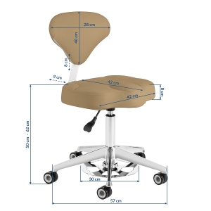 Cosmetic stool Azzurro 156-F bump-up beige (light coffee) (155914)