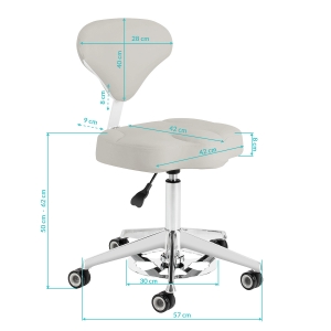 Cosmetic stool Azzurro 156-F bump-up grey (155915)